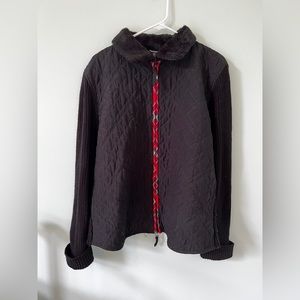 Fashion Classics XXL Women’s Lightweight Winter Jacket, black with plaid pattern